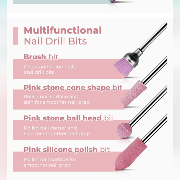 NEW IN THE BOX Easy inBeauty 10 Pcs Nail Drill Bit Set - Picture 7 of 14